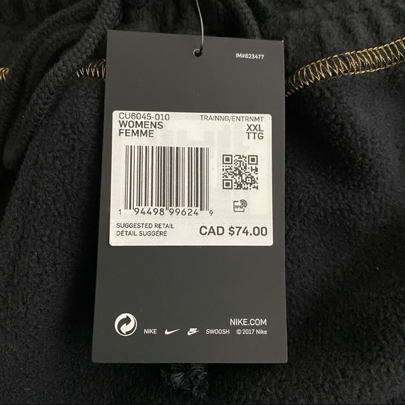 NWT Women’s Nike Black Therma Sweatpants XXL - Picture 6 of 8